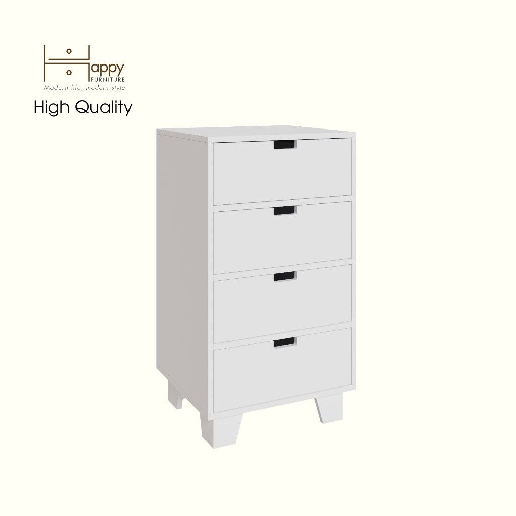 HAPPY FURNITURE , ALVA - Tủ lưu trữ 4 ngăn kéo , THK_228 , 50cm x 45cm x 90cm DxRxC
