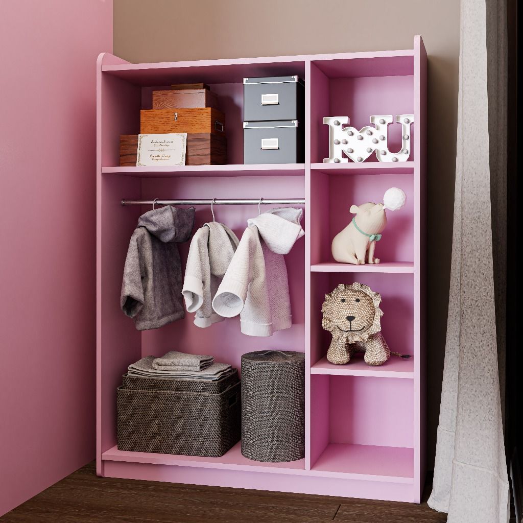 HAPPY FURNITURE , Tủ quần áo cho trẻ em - KID , TLT_007 , 100cm x 32cm x 134cm