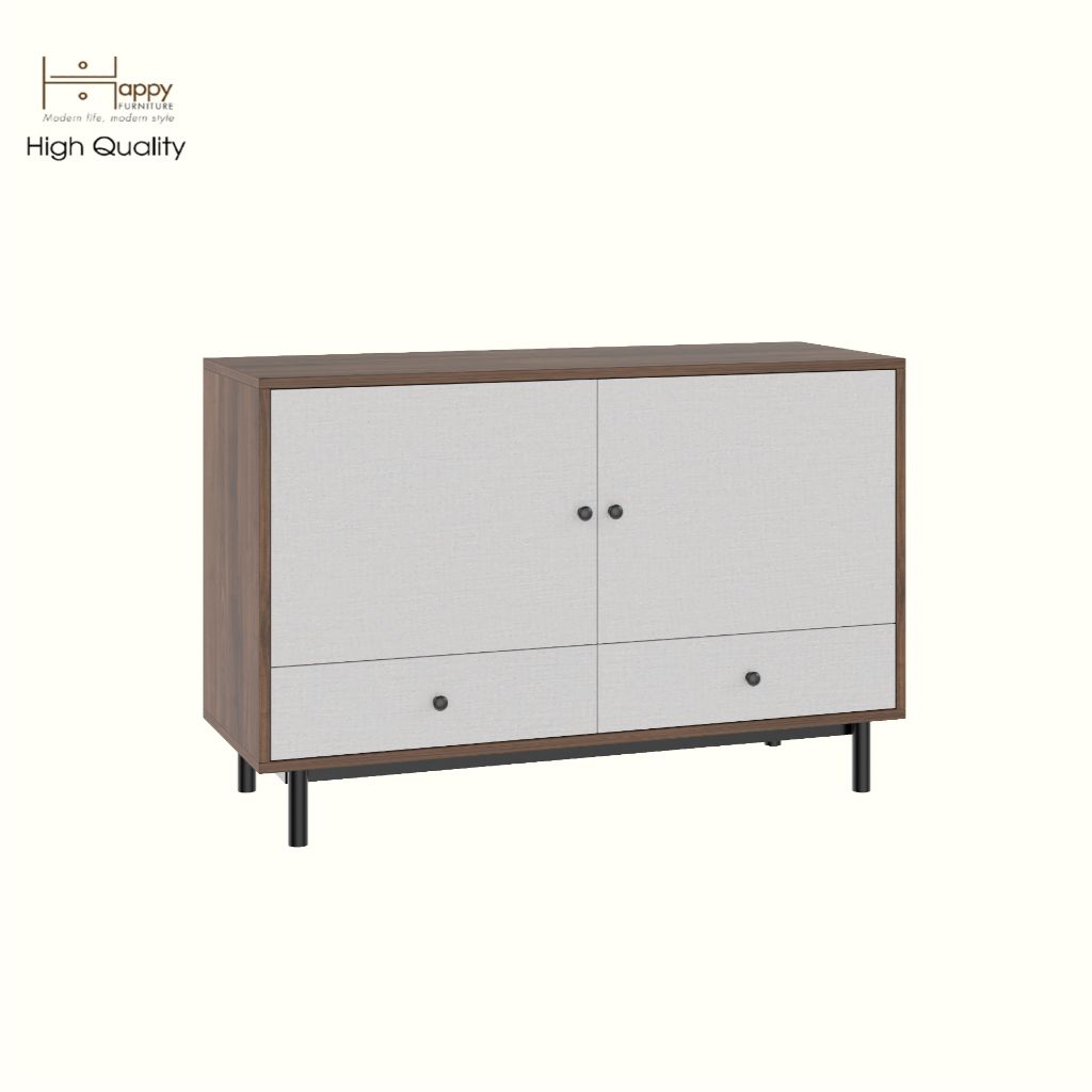 HAPPY FURNITURE , Tủ lưu trữ 2 ngăn kéo 2 cửa mở - LIVIK, TCM_234 , 110cm x 40cm x 72cm DxRxC