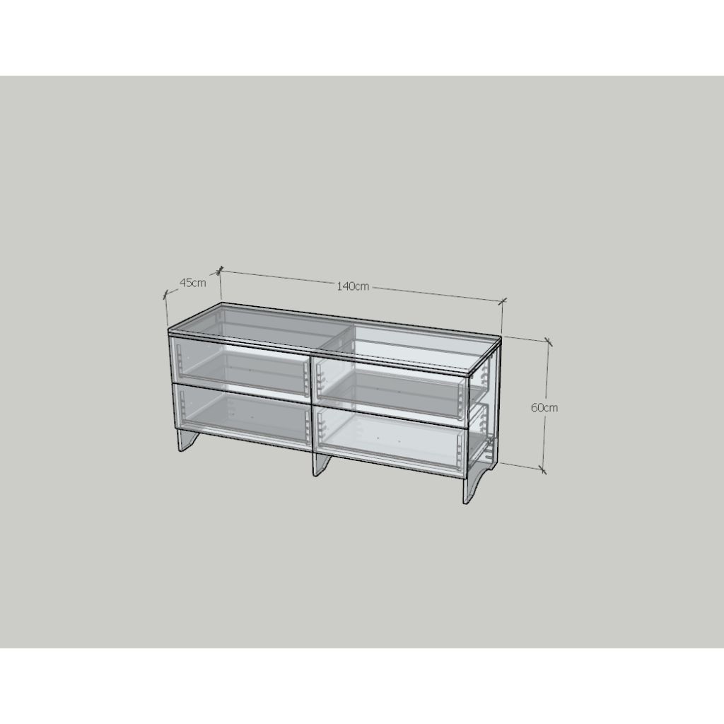 HAPPY FURNITURE , Tủ lưu trữ 6 ngăn kéo - CHEVY, THK_266 , 140cm x 45cm x 60cm DxRxC