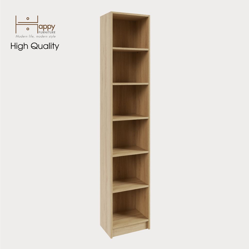 HAPPY FURNITURE , kệ sách 6 tầng size nhỏ - CATY , KSA_009 , 40cm x 28cm x 202cm