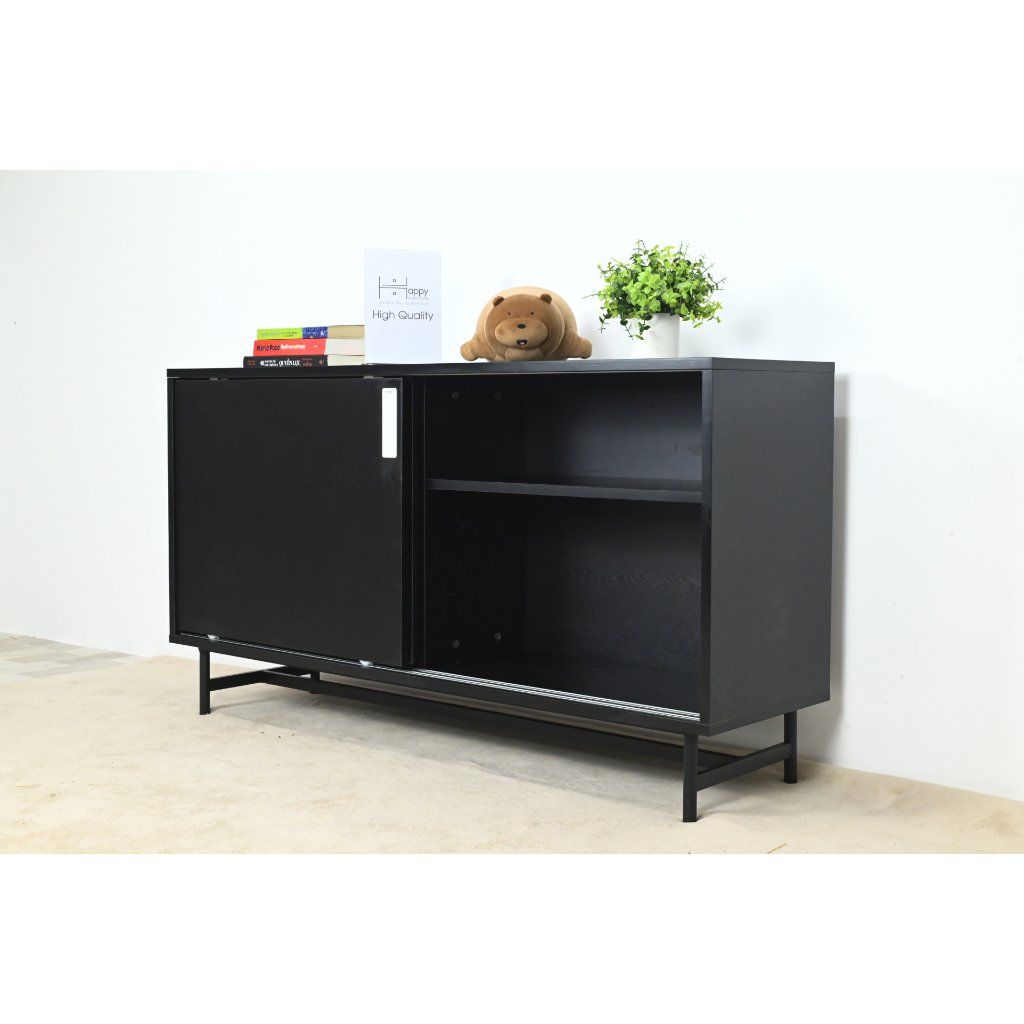 HAPPY FURNITURE , Tủ đựng đồ 2 cánh lùa chân sắt - LUCA , TCL_020 , 128cm x 36cm x 70cm