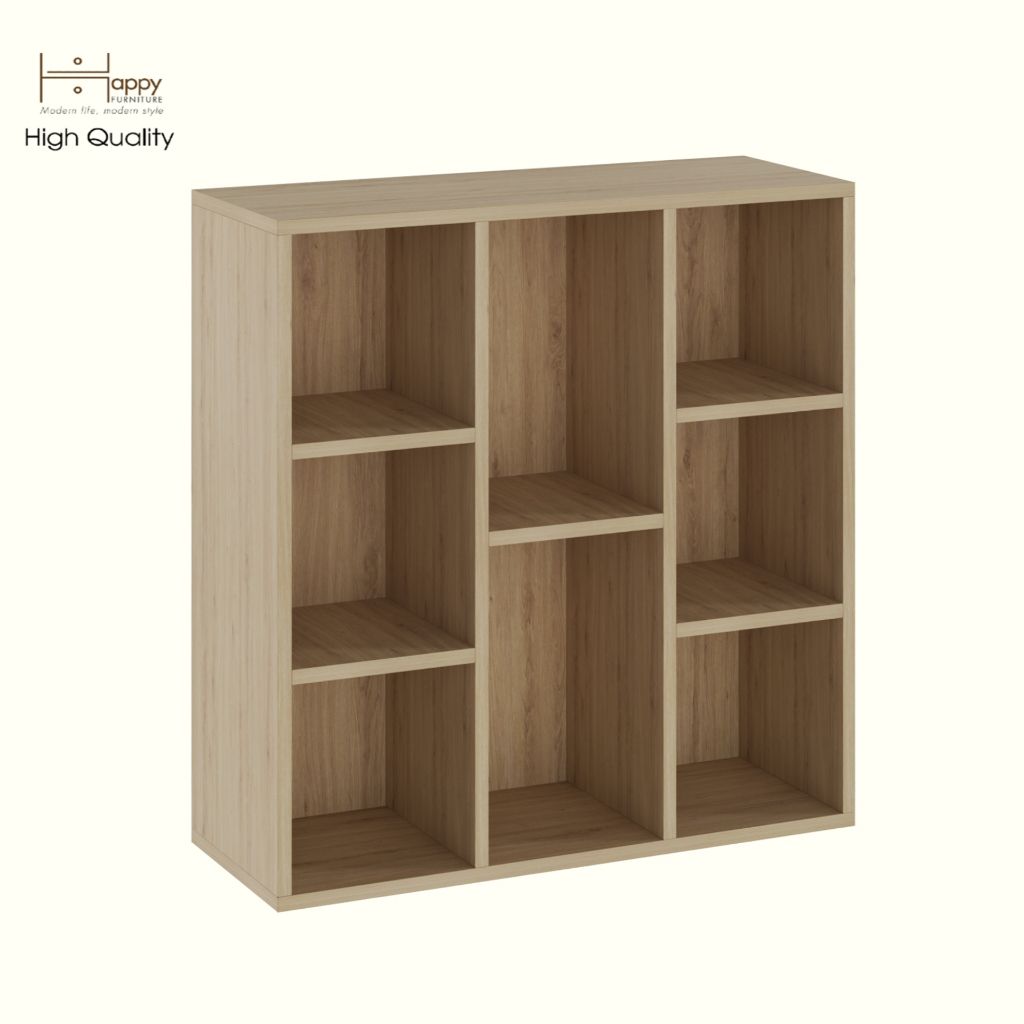 HAPPY FURNITURE , Kệ sách 8 ngăn - CATY , KSA_092, 74cm x 28cm x 77cm DxRxC