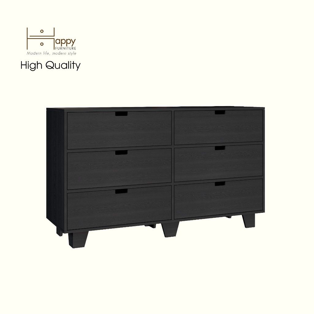 HAPPY FURNITURE , ALVA - Tủ lưu trữ 6 ngăn kéo , THK_230 , 140cm x 45cm x 82cm DxRxC
