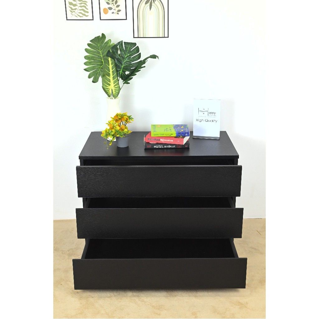 HAPPY FURNITURE , Tủ đựng đồ 3 ngăn kéo - OLA , THK_088 , 80cm x 45cm x 60cm