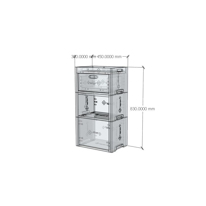 HAPPY FURNITURE , Gỗ tự nhiên , Tủ lưu trữ 3 tầng 1 ngăn kéo gỗ Plywood - GAMOR , TLT_035 , 45cm x 30cm x 83cm DxRxC