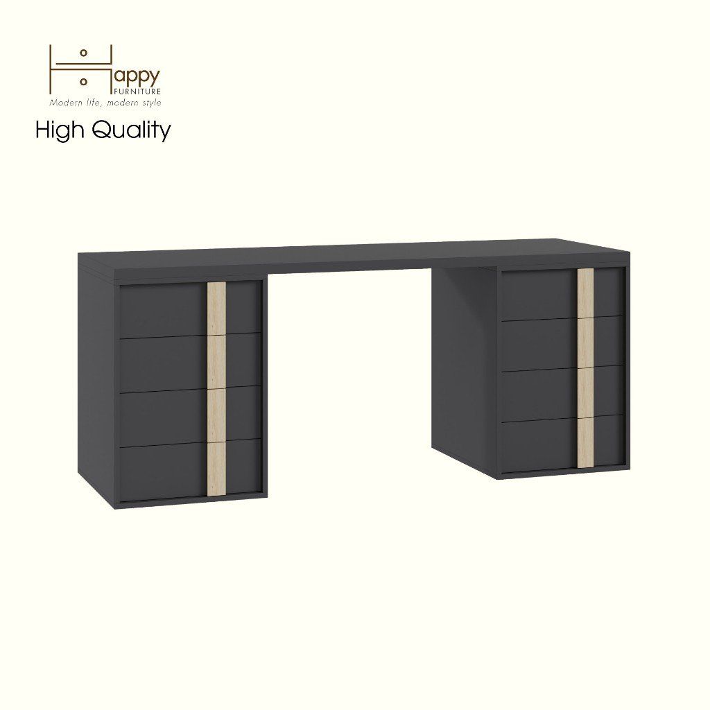 HAPPY FURNITURE , Bàn làm việc 8 ngăn kéo - SPACE, BAN_145 , 180cm x 59cm x 75cm DxRxC
