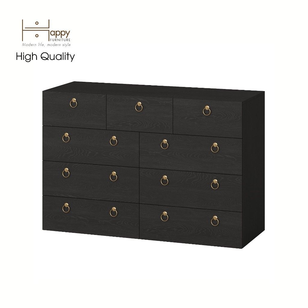 HAPPY FURNITURE , Tủ đựng đồ 9 ngăn kéo - WESLEY , THK_045 , 120cm x 45cm x 80cm