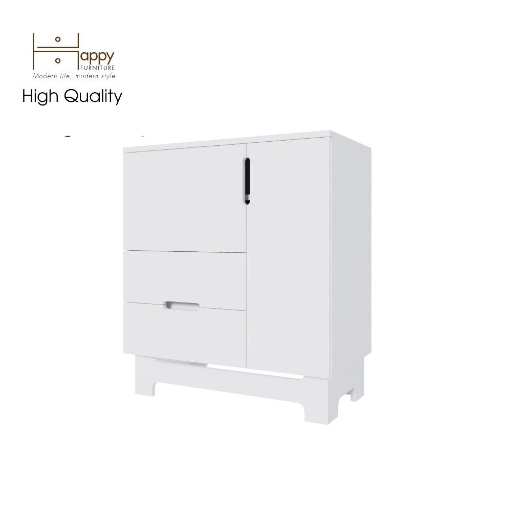 HAPPY FURNITURE , Tủ lưu trữ 2 cánh mở 2 ngăn kéo - MOLLY , TCM_104 , 72cm x 40cm x 82cm