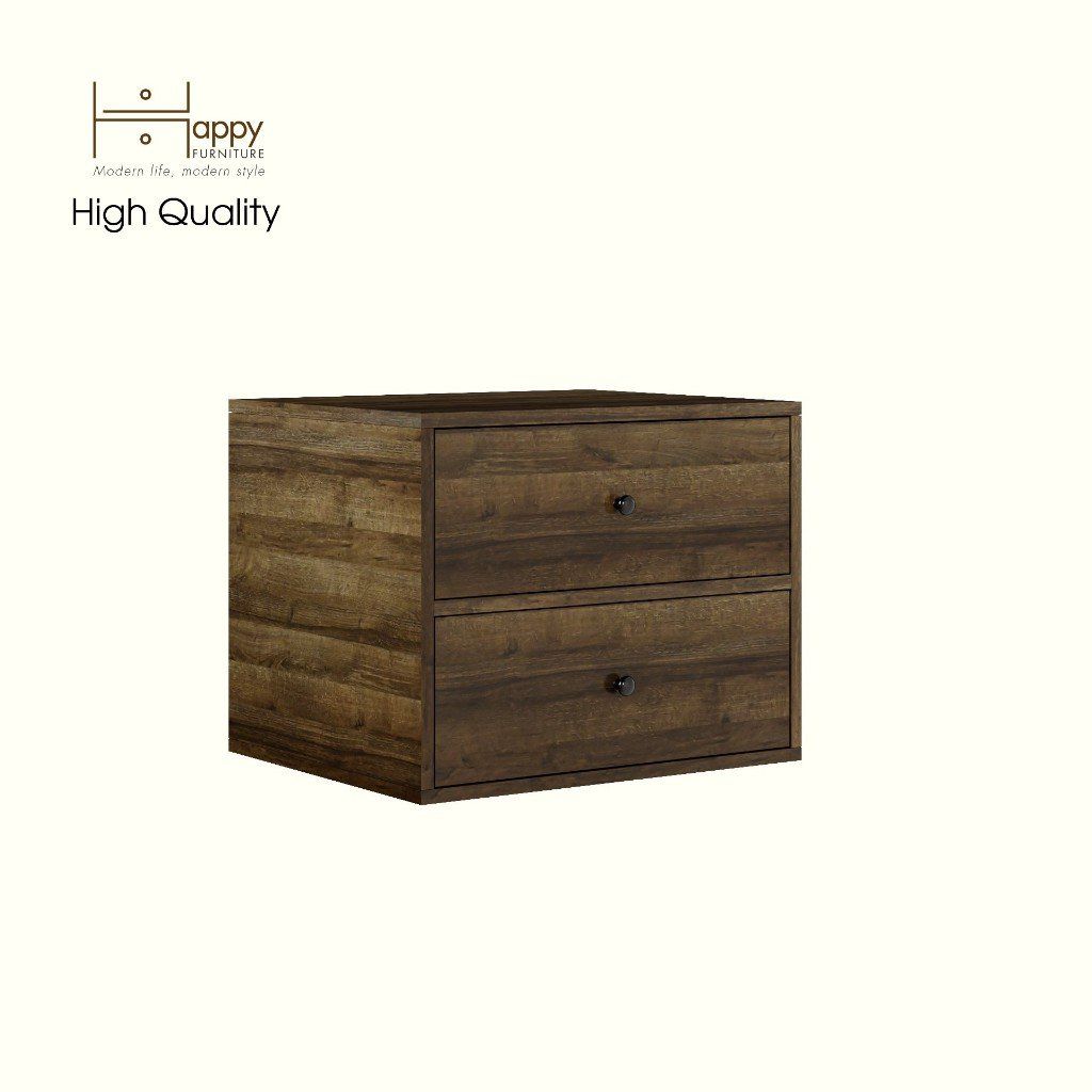HAPPY FURNITURE , ZACY - Táp đầu giường 2 ngăn kéo , THK_213 , 55cm x 45cm x 44cm DxRxC, Sản phẩm phổ thông