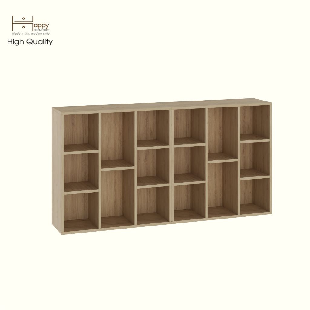 HAPPY FURNITURE ,COMBO 2 kệ sách 8 ngăn - CATY , KSA_093, 148cm x 28cm x 77cm DxRxC