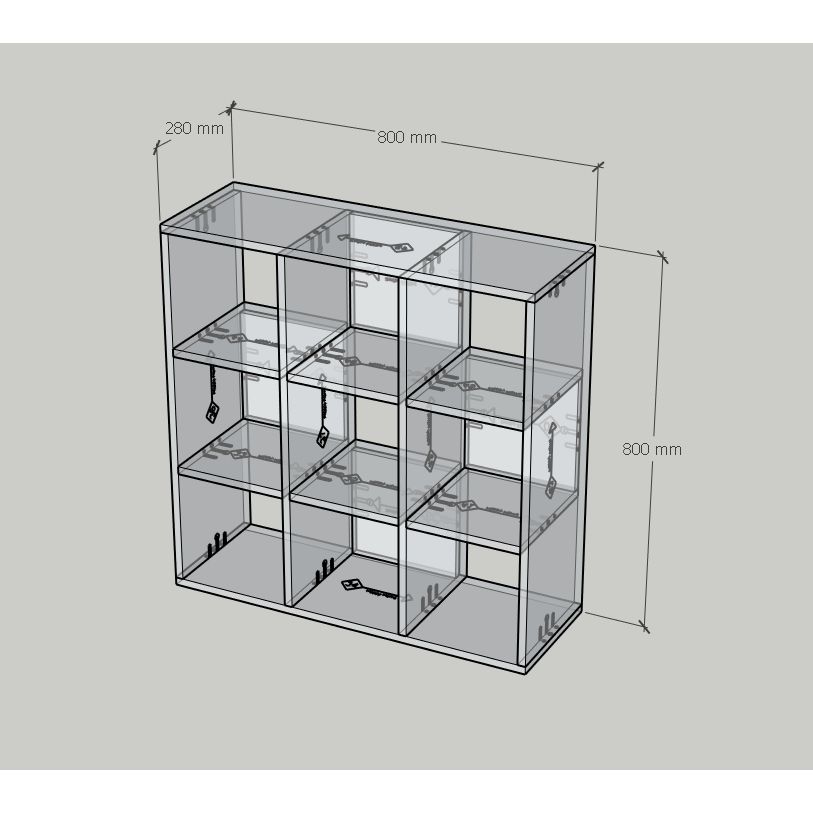 HAPPY FURNITURE , Kệ sách 9 ngăn - CHANN, KSA_112 , 80cm x 28cm x 80cm DxRxC