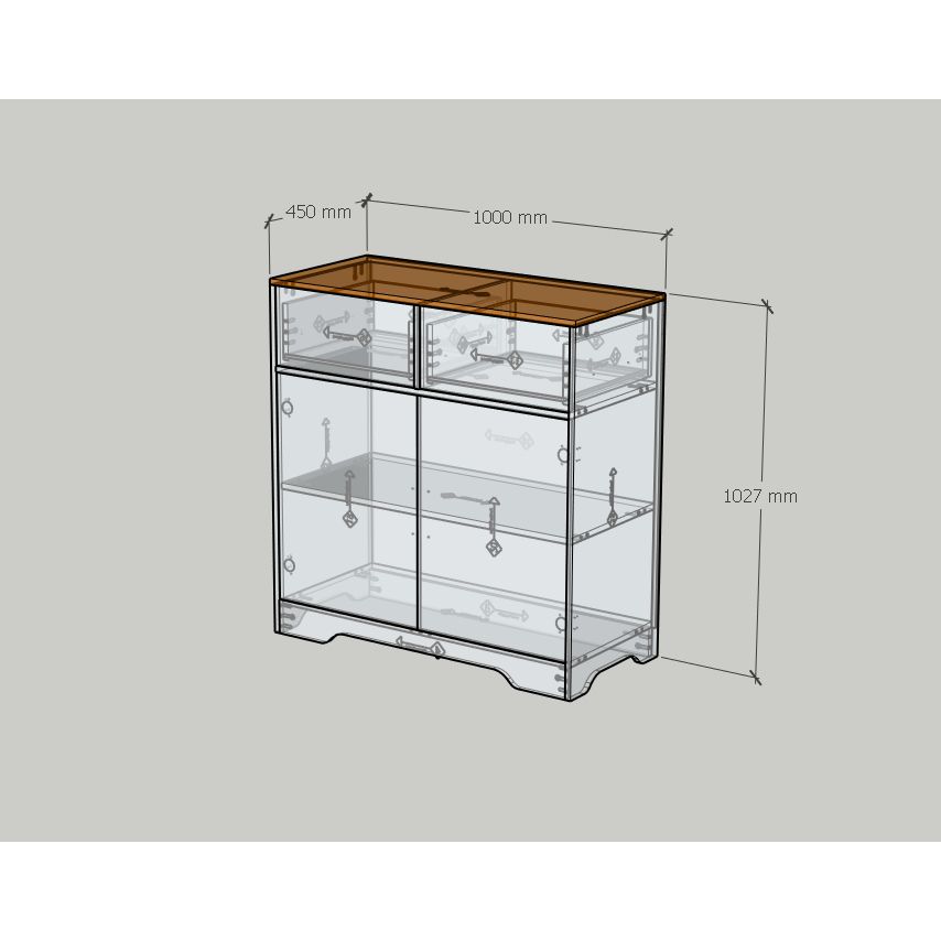 HAPPY FURNITURE , Tủ lưu trữ 2 ngăn kéo 2 cửa mở - SAFA , TLT_068 , 100cm x 45cm x 103cm DxRxC