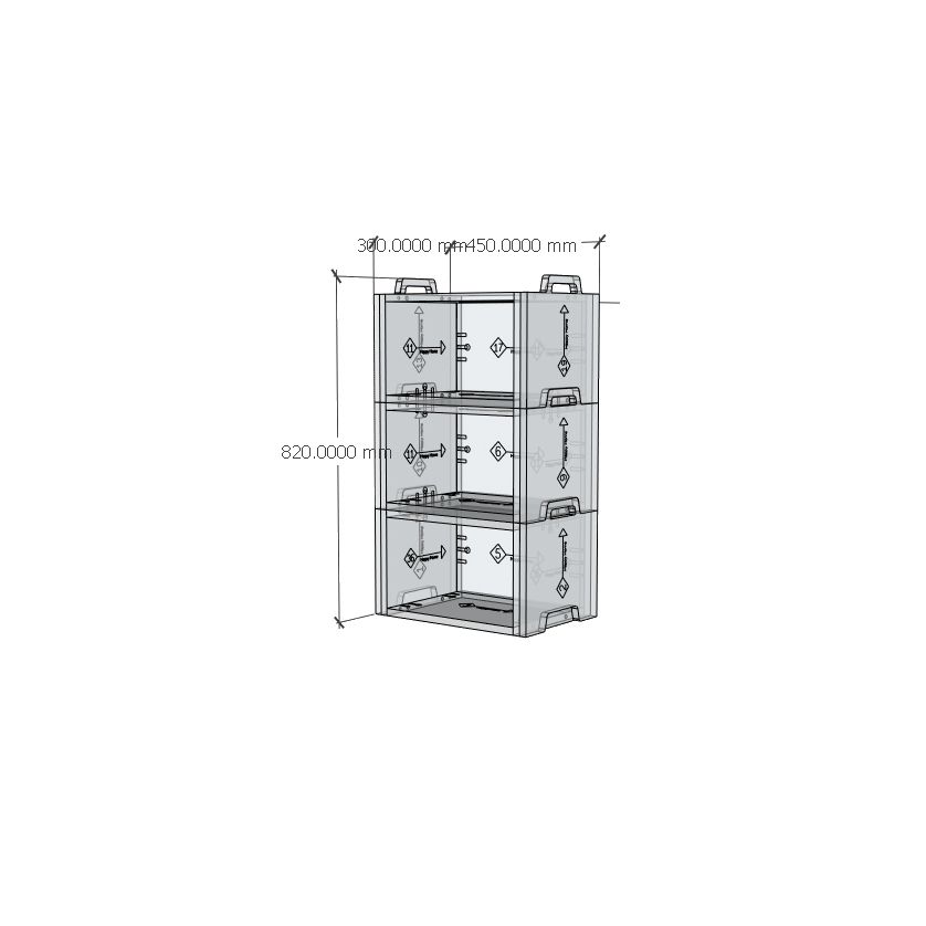 HAPPY FURNITURE , Gỗ tự nhiên , Thùng lưu trữ 3 tầng gỗ Plywood - GAMOR , TLT_020 , 45cm x 30cm x 82cm DxRxC