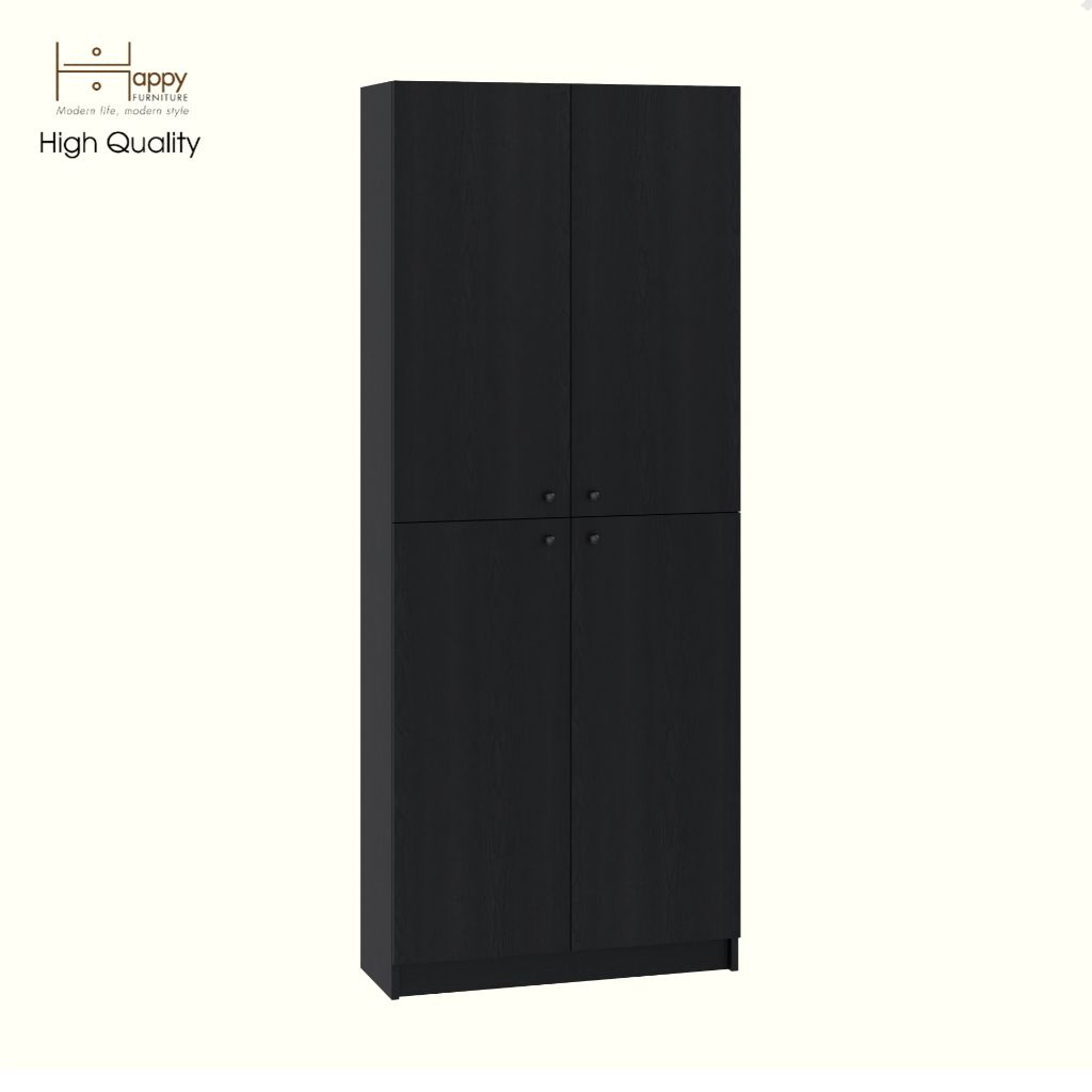 HAPPY FURNITURE , Kệ sách 6 tầng 4 cửa mở - CATY, KSA_078 , 80cm x 30cm x 202cm DxRxC