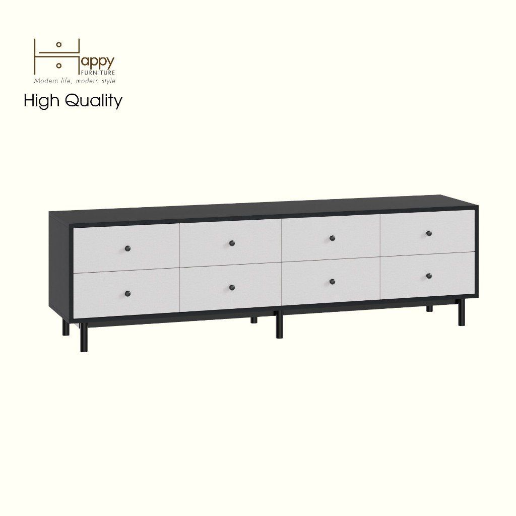 HAPPY FURNITURE , Kệ TV 8 ngăn kéo - LIVIK, KTV_084 , 180cm x 40cm x 52cm DxRxC