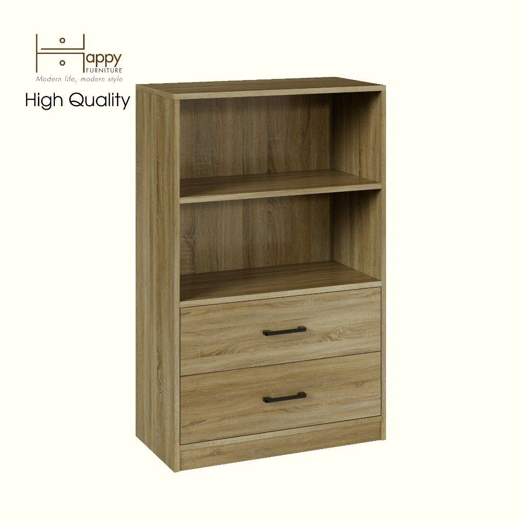 HAPPY FURNITURE , HEINEE - Kệ lưu trữ 2 ngăn kéo, TLT_039 , 70cm x 35cm x 110cm DxRxC, sản phẩm phổ thông