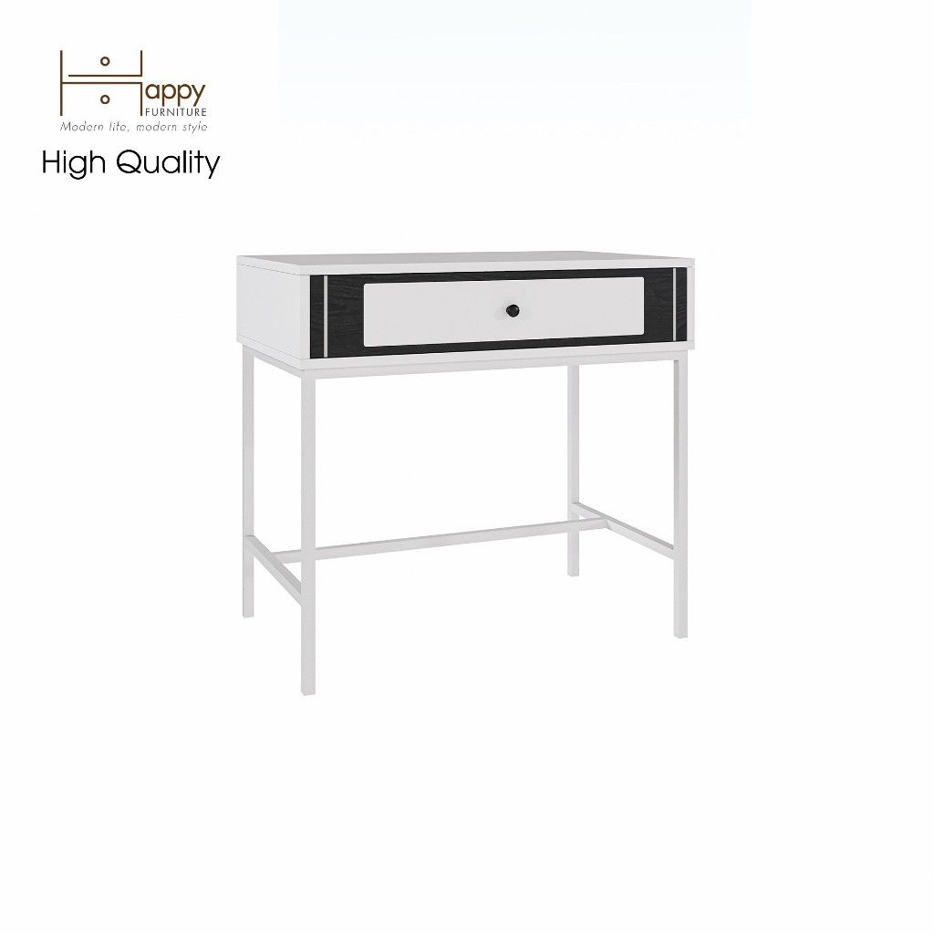 HAPPY FURNITURE , Bàn làm việc 2 ngăn kéo chân sắt - TAKO , BAN_074 , 80cm x 50cm x 75cm