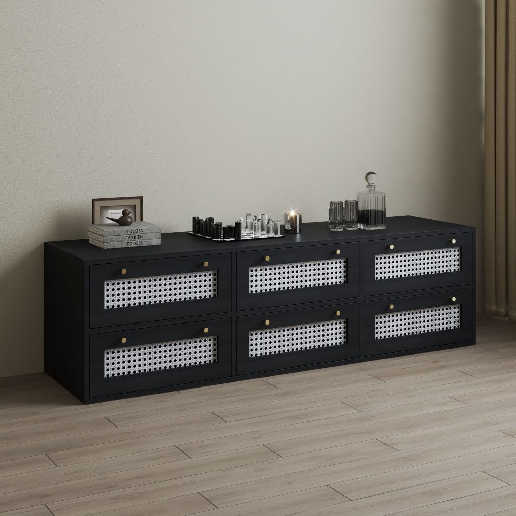 HAPPY FURNITURE , Tủ lưu trữ 6 ngăn kéo - MAY , THK_307 , 164cm x 45cm x 47cm DxRxC