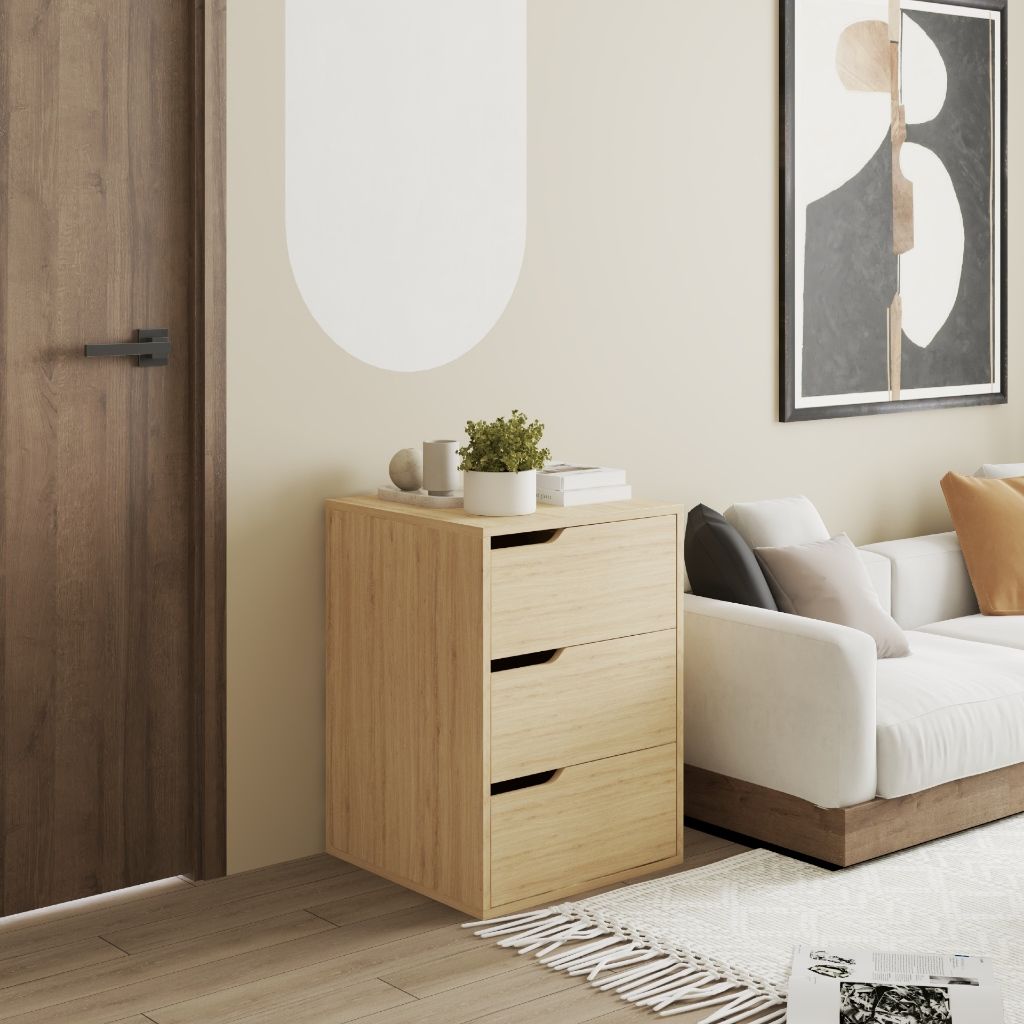 HAPPY FURNITURE , Tủ lưu trữ 3 ngăn kéo - ASO, THK_340 , 50cm x 50cm x 70cm DxRxC