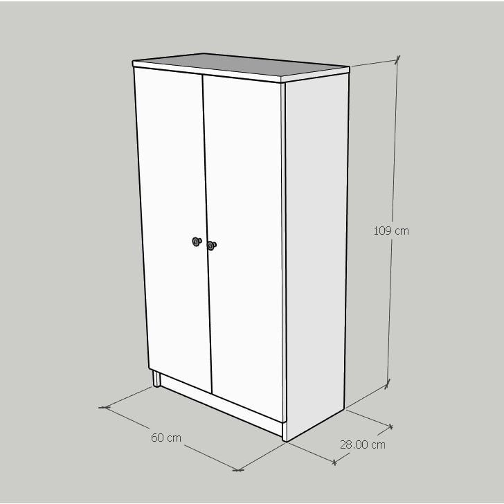 HAPPY FURNITURE , kệ sách 3 tầng 2 cửa mở - CATY , KSA_003 , 60cm x 30cm x 109cm
