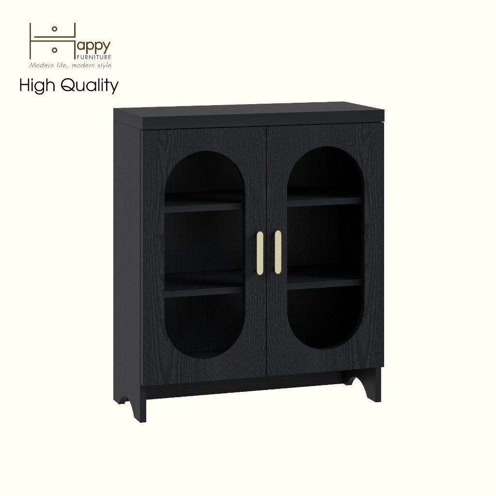 HAPPY FURNITURE , Tủ lưu trữ 2 cửa kính - CHEVY, TLT_047 , 70cm x 30cm x 82cm DxRxC