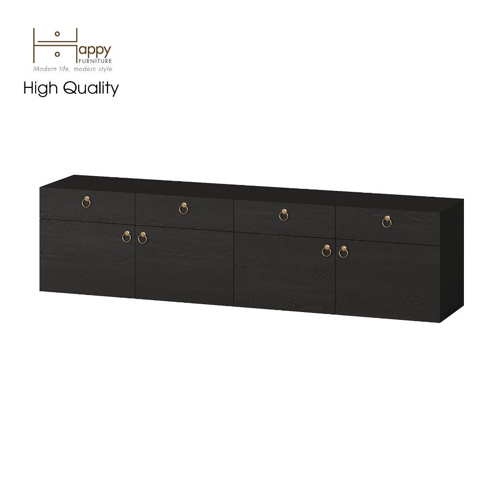 HAPPY FURNITURE , Kệ Tivi 4 ngăn kéo 4 cửa mở - WESLEY , KTV_003 , 200cm x 40cm x 50cm