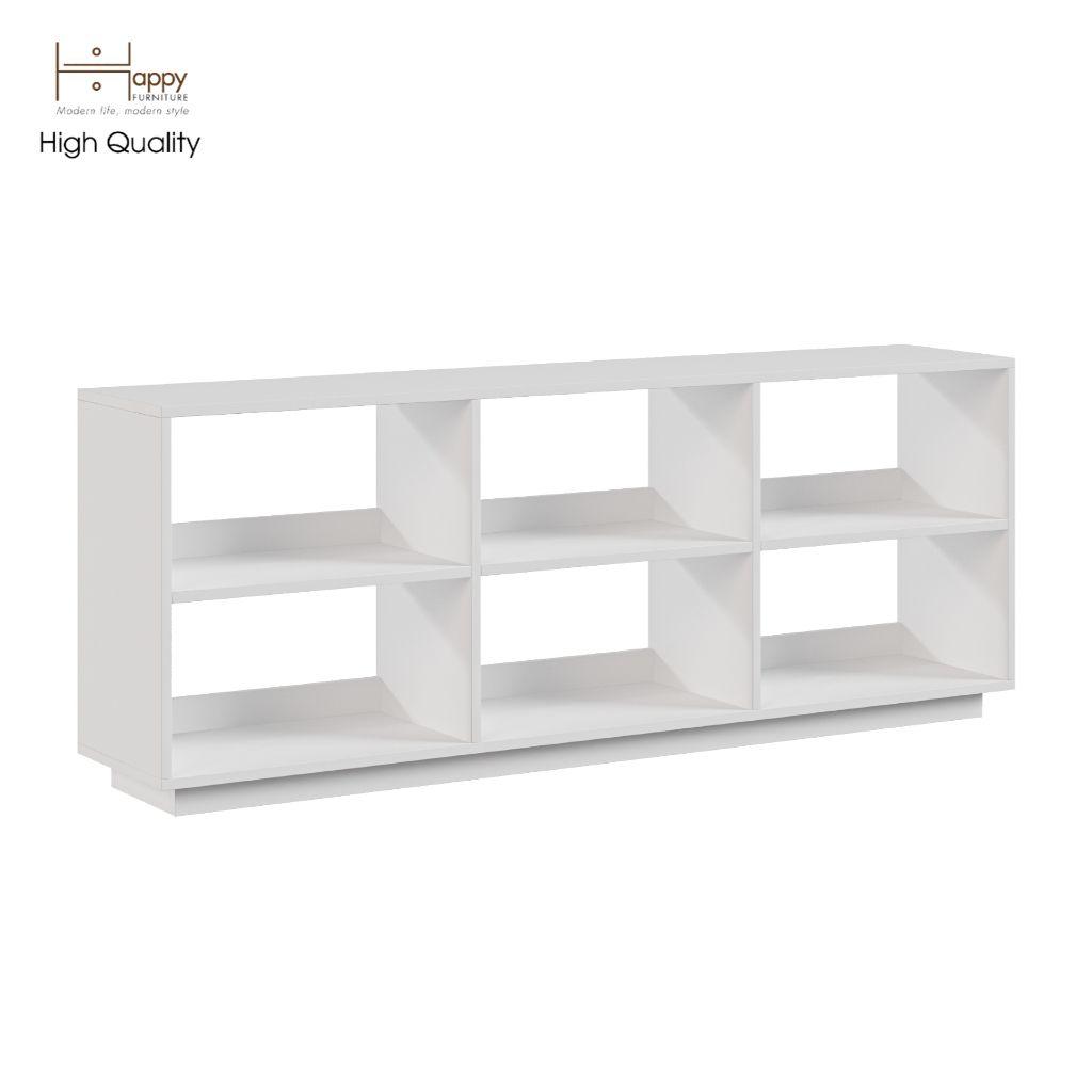 HAPPY FURNITURE , Kệ sách 2x3 - ZANE , KSA_034 , 160cm x 32cm x 62cm