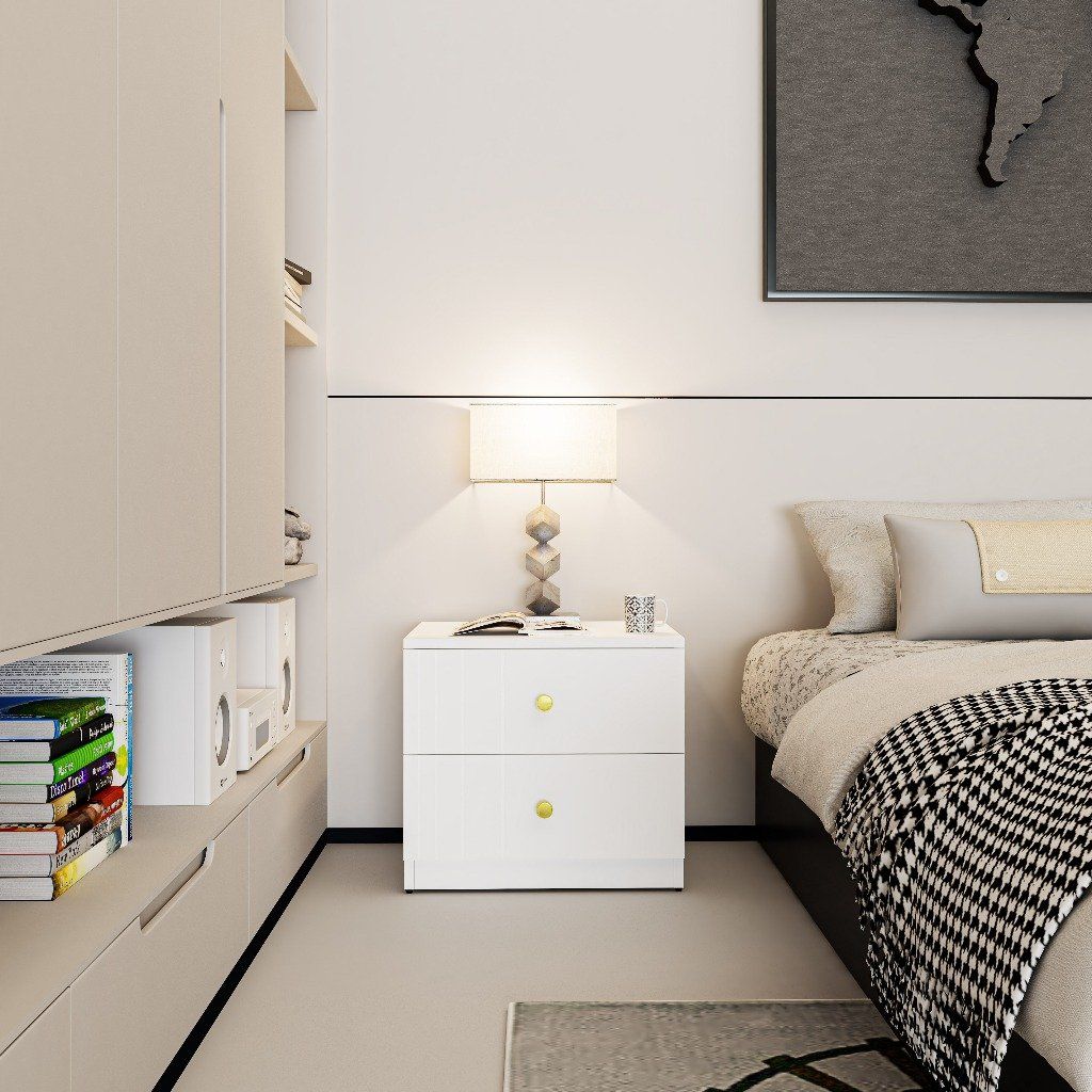 HAPPY FURNITURE, Táp đầu giường 2 ngăn kéo - JOVIE , THK_149 , 50cm x 40cm x 45cm