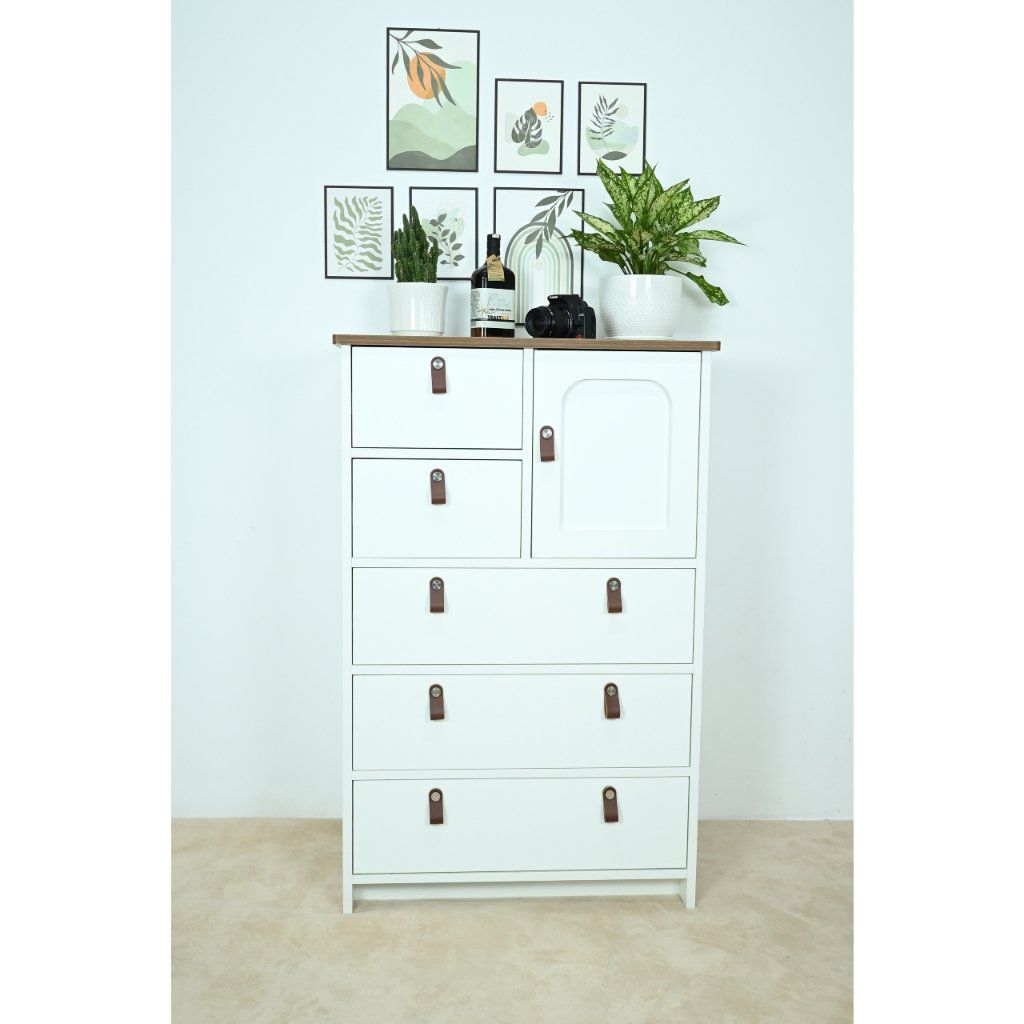 HAPPY FURNITURE , Tủ lưu trữ 5 ngăn kéo - NOMIA , THK_064 , 70cm x 45cm x 108cm