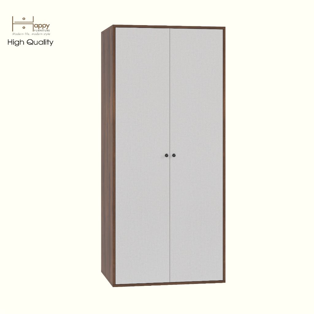 HAPPY FURNITURE , Tủ quần áo 2 cửa mở - LIVIK, TCM_235 , 80cm x 59cm x 180cm DxRxC