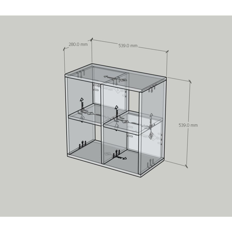 HAPPY FURNITURE , Kệ sách 4 ngăn - CHANN, KSA_100 , 54cm x 28cm x 54cm DxRxC