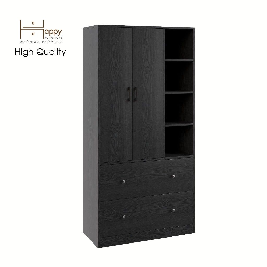 HAPPY FURNITURE , Tủ quần áo đa năng kết hợp kệ - SALY , TCM_008 , 90cm x 40cm x 180cm