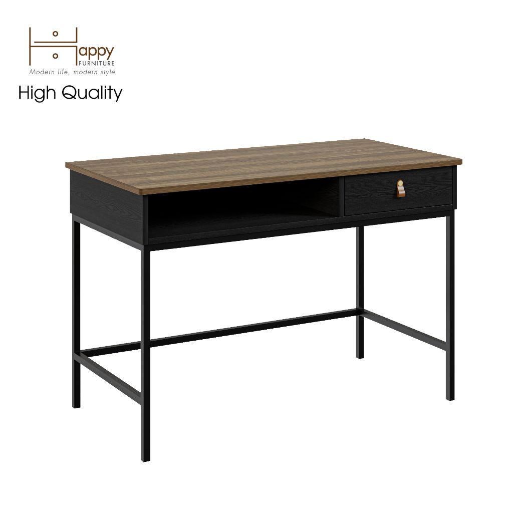 HAPPY FURNITURE , Bàn làm việc đơn chân sắt - NOMIA , BAN_038 , 110cm x 55cm x 75cm
