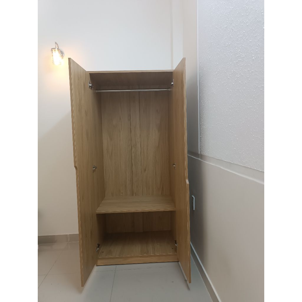 HAPPY FURNITURE , Tủ quần áo đơn giản 2 cửa mở - DASH , TCM_006 , 78cm x 53cm x 178cm