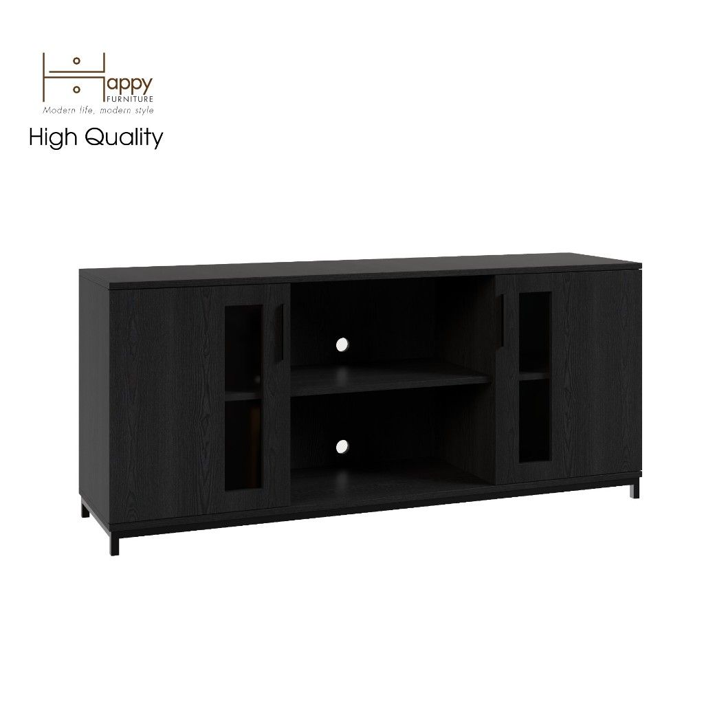 HAPPY FURNITURE , Tủ lưu trữ 2 cửa mở chân sắt - LOUIS , TCM_032 , 150cm x 40cm x 66cm
