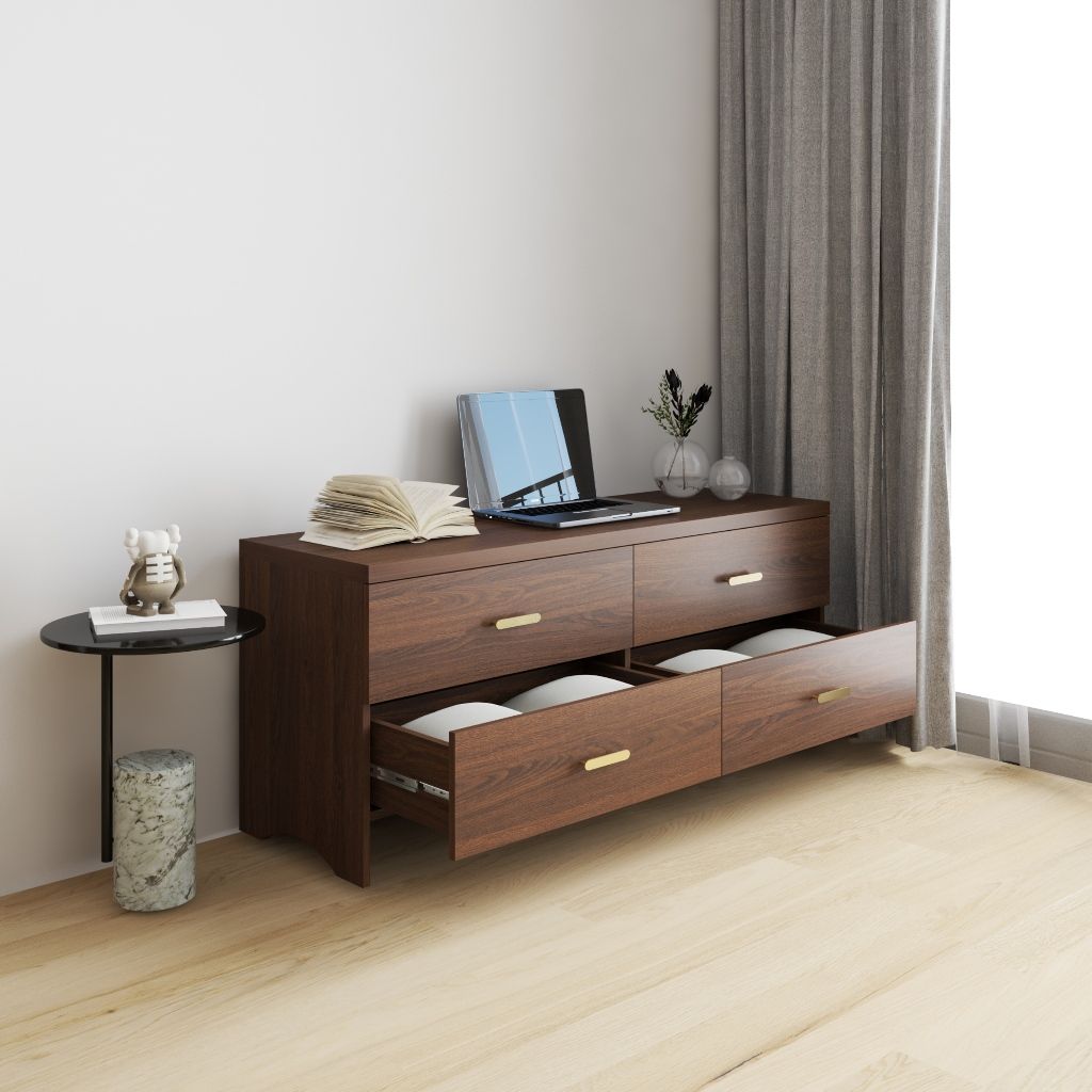HAPPY FURNITURE , Tủ lưu trữ 6 ngăn kéo - CHEVY, THK_266 , 140cm x 45cm x 60cm DxRxC
