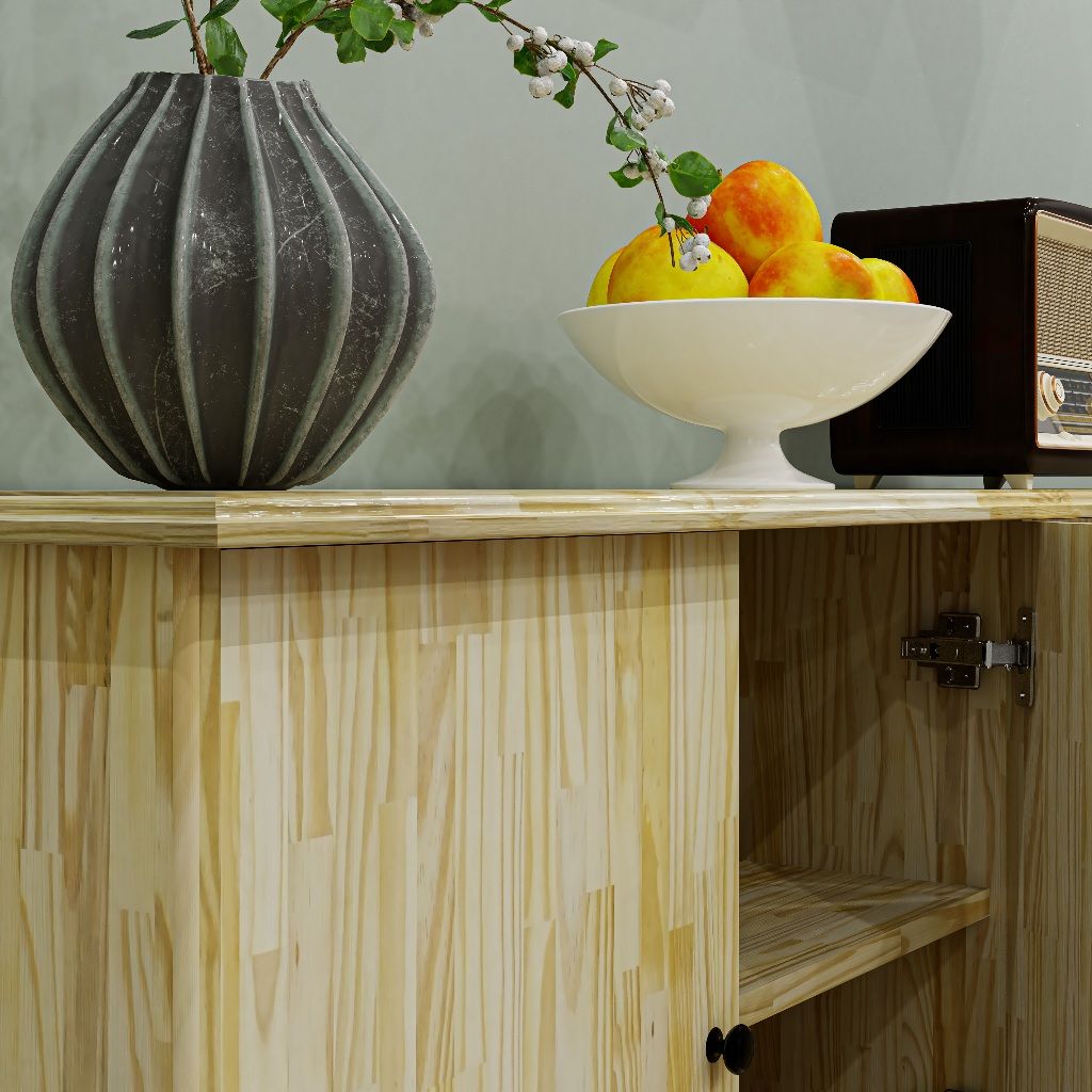 HAPPY FURNITURE , gỗ tự nhiên, Tủ lưu trữ 4 cửa mở - FARAH , TCM_193 , 160cm x 40cm x 64cm