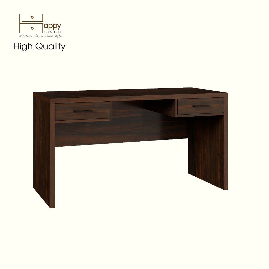 HAPPY FURNITURE , HEINEE - Bàn làm việc 2 ngăn kéo, BAN_129 , 140cm x 59cm x 75cm DxRxC, sản phẩm phổ thông