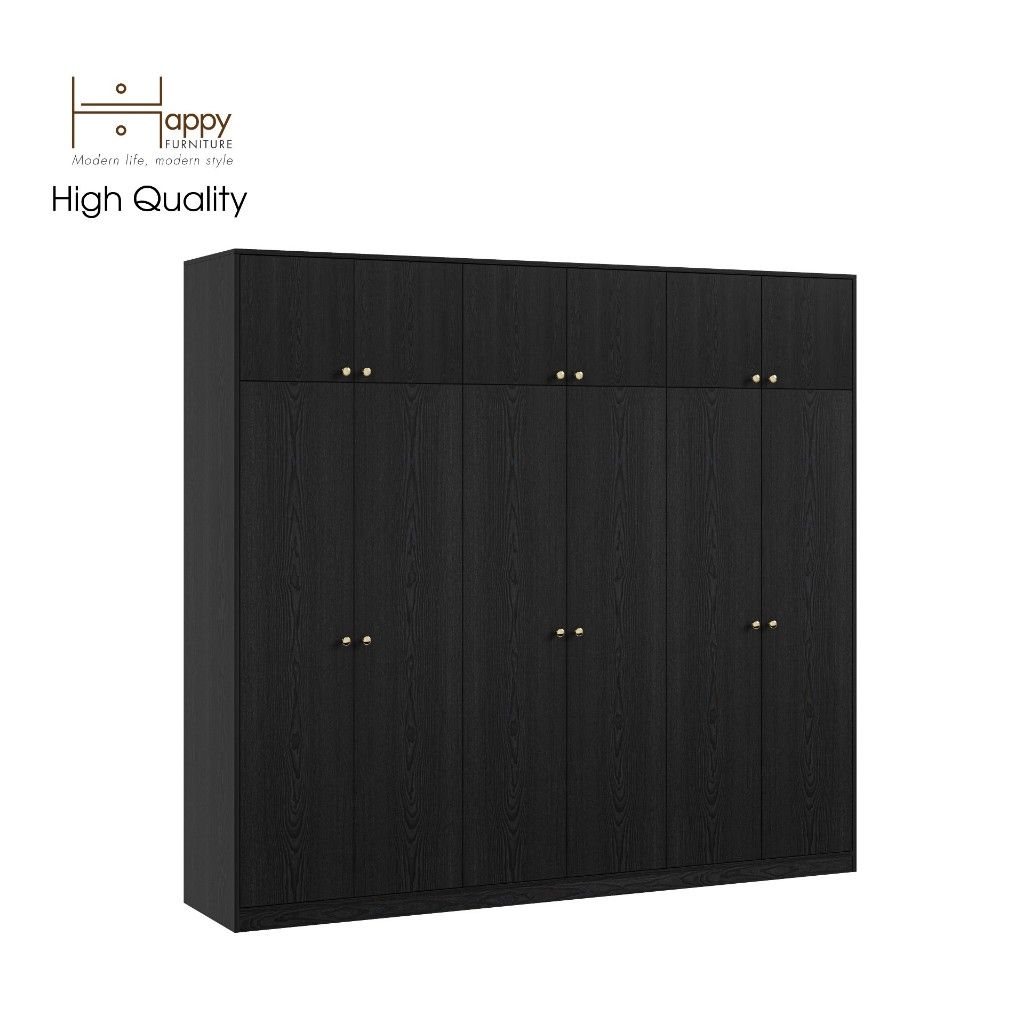 HAPPY FURNITURE , Tủ quần áo 2m4x2m2 - ELEGANT , TCM_044 , 240cm x 54cm x 220cm