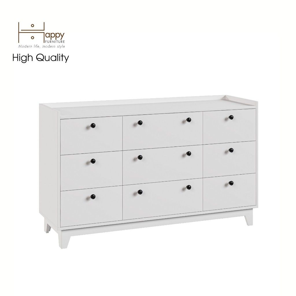 HAPPY FURNITURE , Tủ đựng đồ 9 ngăn kéo - KINA , THK_072 , 140cm x 45cm x 84cm