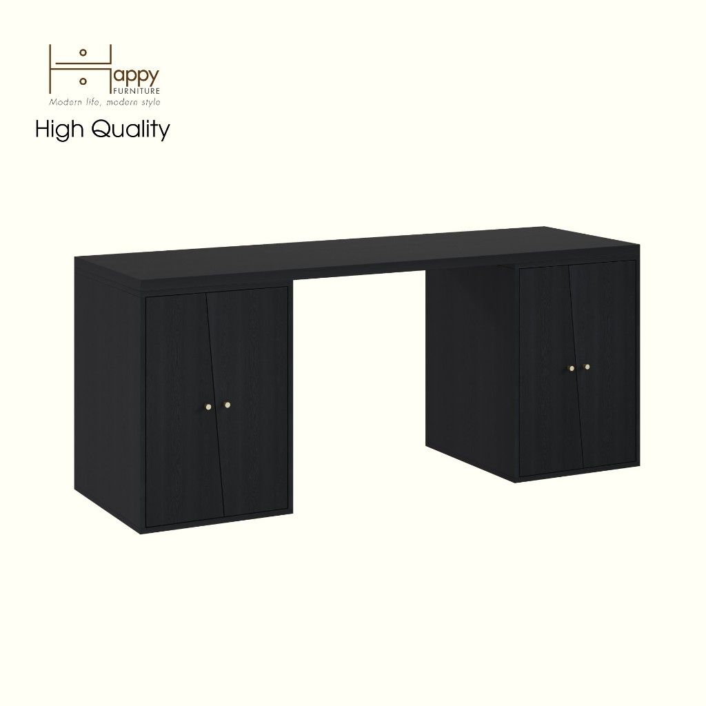 HAPPY FURNITURE , Bàn làm việc 4 cửa mở - DALEY , BAN_157 , 180cm x 59cm x 75cm DxRxC