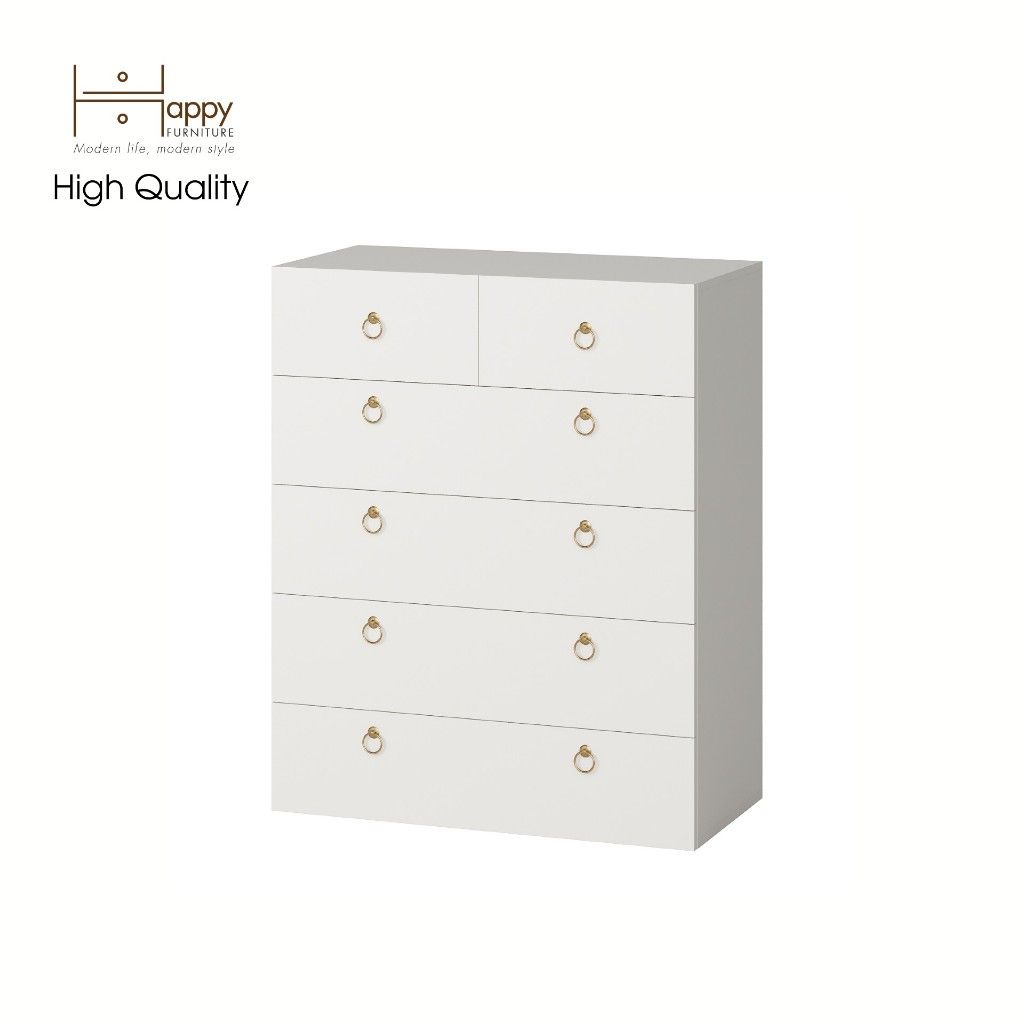 HAPPY FURNITURE , Tủ đựng đồ 6 hộc kéo - WESLEY , THK_050 , 90cm x 45cm x 110cm