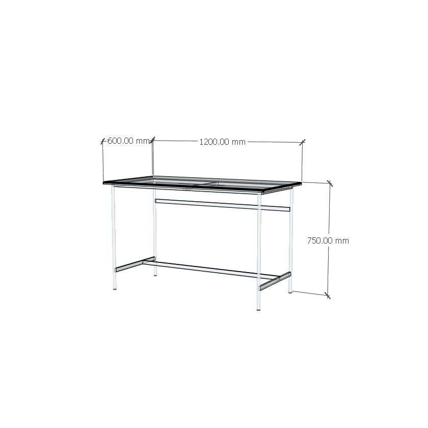 HAPPY FURNITURE , Gỗ tự nhiên , Bàn làm việc chân sắt - YANNA , BAN_099 BAN_100 , 60cm x 75cm, rộng x cao