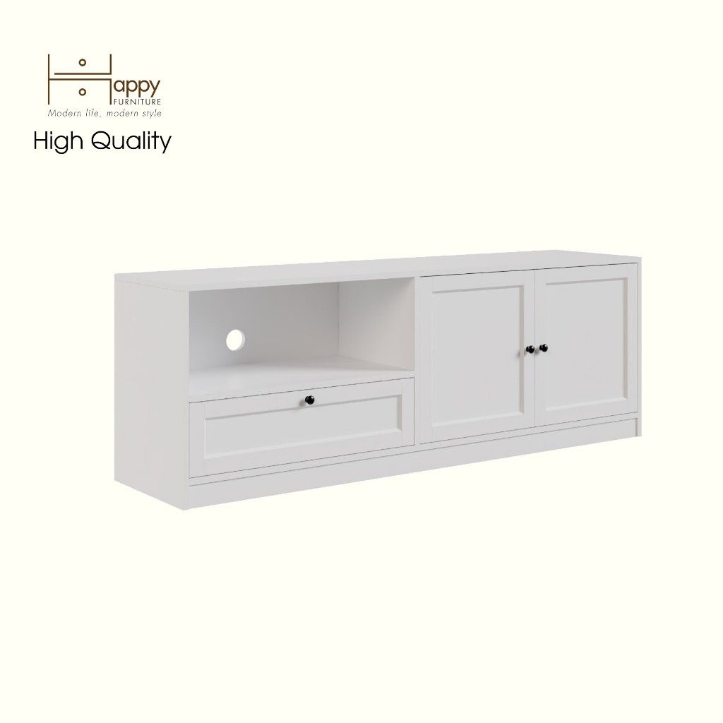 HAPPY FURNITURE , MATTA - Kệ TV 2 cánh mở 1 ngăn kéo, KTV_064 , 160cm x 40cm x 56cm DxRxC