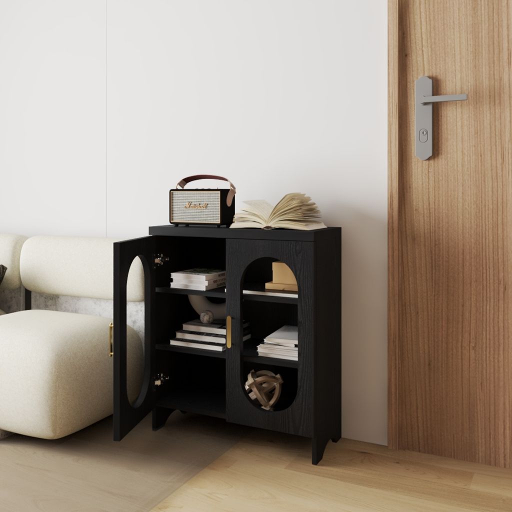 HAPPY FURNITURE , Tủ lưu trữ 2 cửa kính - CHEVY, TLT_047 , 70cm x 30cm x 82cm DxRxC