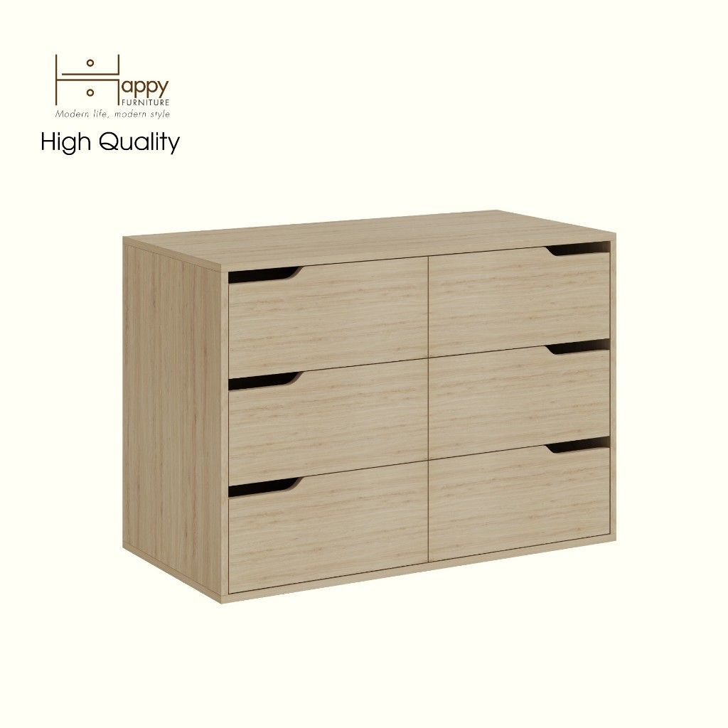 HAPPY FURNITURE , Tủ lưu trữ 6 ngăn kéo - ASO, THK_341 , 100cm x 50cm x 70cm DxRxC