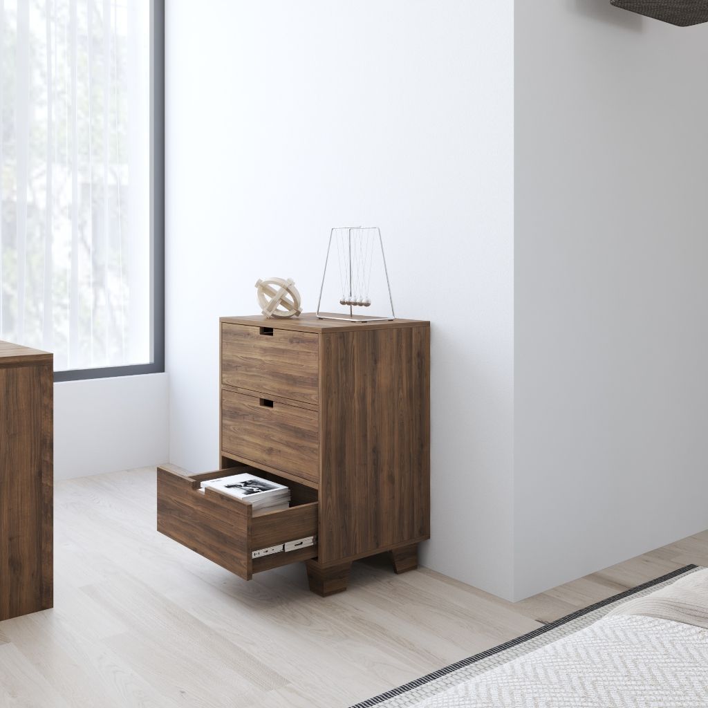 HAPPY FURNITURE , ALVA - Tủ lưu trữ 3 ngăn kéo , THK_227 , 60cm x 45cm x 82cm DxRxC