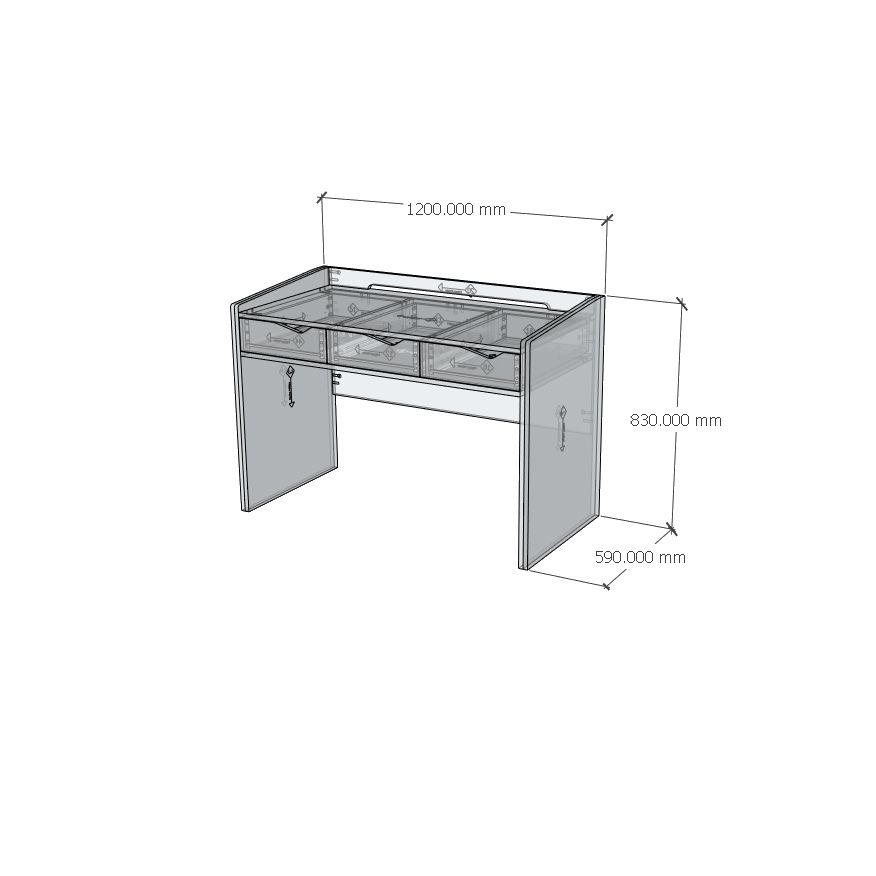HAPPY FURNITURE , Bàn làm việc 3 ngăn kéo - WINNI , BAN_078 , 120cm x 59cm x 83cm