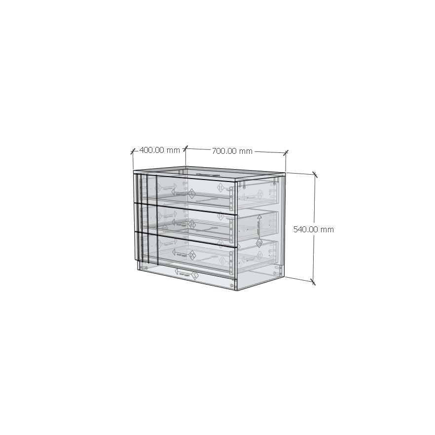 HAPPY FURNITURE , Tủ lưu trữ 3 ngăn kéo - JOVIE, THK_150, 70cm x 40cm x 54cm